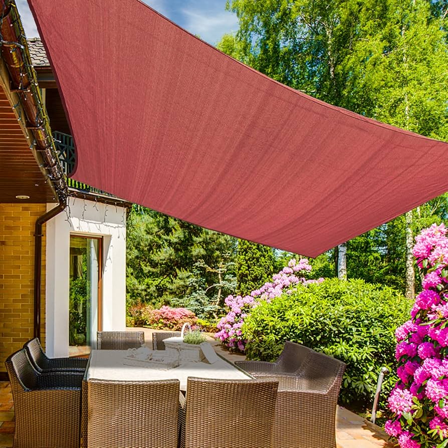 Amazon.com : KANAGAWA 18'X19' Rust Red Custom Size Sun Shade Sail